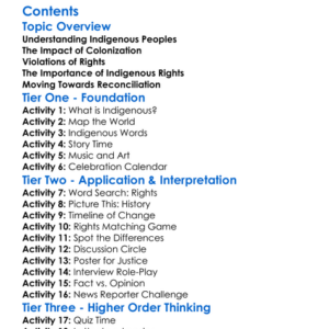 Indigenous Rights And Historical Injustices Worksheet Activity Booklet