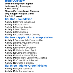 Indigenous Rights And Sovereignty Worksheet Activity Booklet