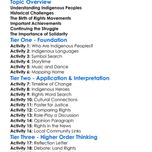 Indigenous Rights Movements Worksheet Activity Booklet