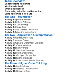 Induction And Deduction Worksheet Activity Booklet