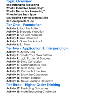 Inductive And Deductive Reasoning Worksheet Activity Booklet