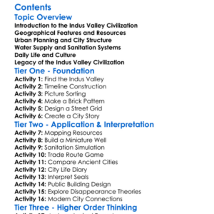 Indus Valley Civilization And Urban Planning Worksheet Activity Booklet