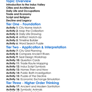 Indus Valley Civilization Worksheet Activity Booklet