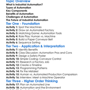 Industrial Automation Worksheet Activity Booklet