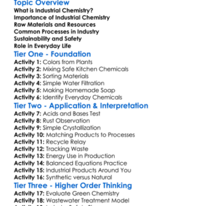 Industrial Chemistry Worksheet Activity Booklet