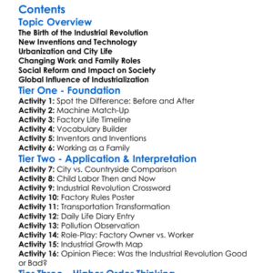 Industrial Revolution And Social Change Worksheet Activity Booklet