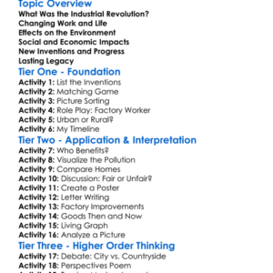 Industrial Revolution Impacts Worksheet Activity Booklet