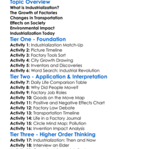 Industrialization And Its Effects Worksheet Activity Booklet