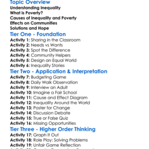 Inequality And Poverty Worksheet Activity Booklet