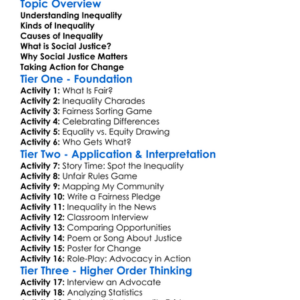 Inequality And Social Justice Worksheet Activity Booklet