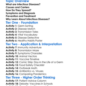 Infectious Diseases Worksheet Activity Booklet