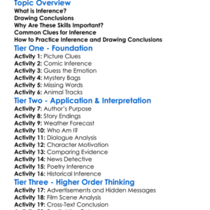 Inference And Drawing Conclusions Worksheet Activity Booklet