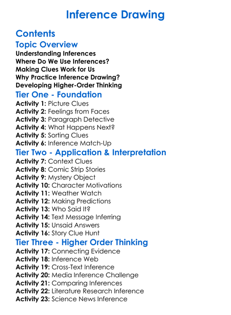 Inference Drawing Worksheet Activity Booklet