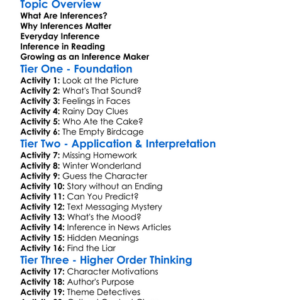 Inference Making Worksheet Activity Booklet