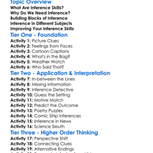 Inference Skills Worksheet Activity Booklet
