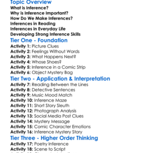 Inference Worksheet Activity Booklet