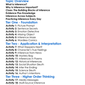 Inference Worksheet Activity Booklet