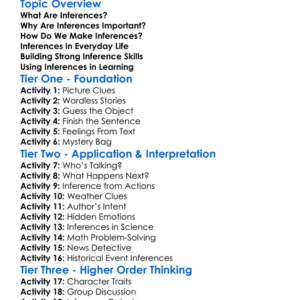 Inferences Worksheet Activity Booklet