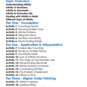 Infinity And The Infinite Worksheet Activity Booklet