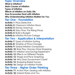 Inflation Causes And Effects Worksheet Activity Booklet