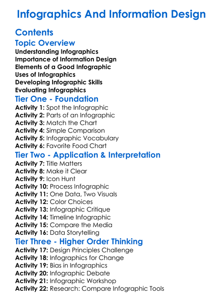 Infographics And Information Design Worksheet Activity Booklet