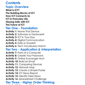Information And Communication Technology Worksheet Activity Booklet