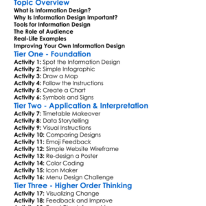 Information Design Worksheet Activity Booklet