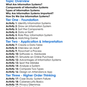 Information Systems Worksheet Activity Booklet