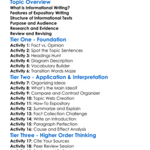 Informational And Expository Writing Worksheet Activity Booklet