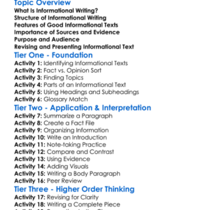 Informational Writing Worksheet Activity Booklet