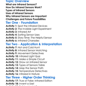 Infrared Sensors Worksheet Activity Booklet