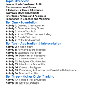 Inheritance Of Sex-Linked Traits Worksheet Activity Booklet