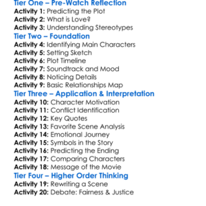 Inmates A Love Story 1981 Worksheet Activity Booklet