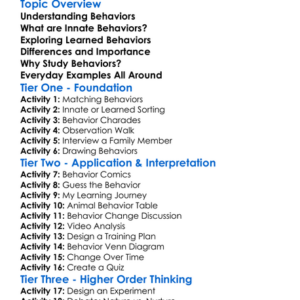 Innate Vs Learned Behaviors Worksheet Activity Booklet