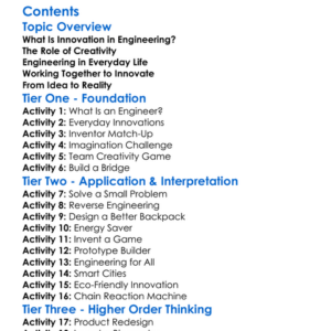 Innovation And Creativity In Engineering Worksheet Activity Booklet