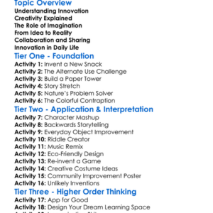 Innovation And Creativity Worksheet Activity Booklet