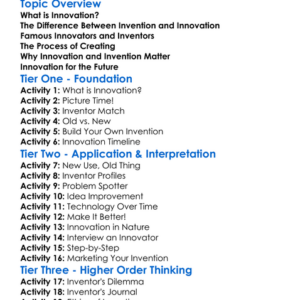 Innovation And Invention Worksheet Activity Booklet