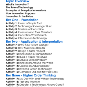 Innovation And Technology Worksheet Activity Booklet