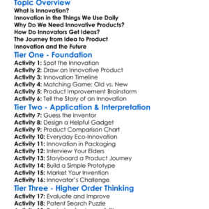 Innovation In Everyday Products Worksheet Activity Booklet