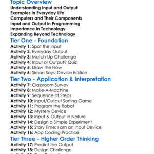 Input And Output Worksheet Activity Booklet