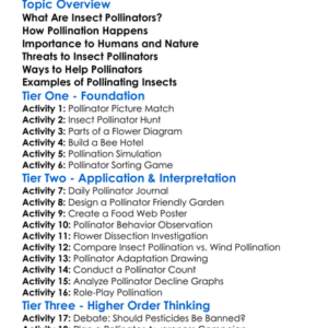 Insect Pollinators Worksheet Activity Booklet