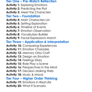 Inside Out Worksheet Activity Booklet