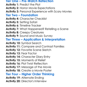 Insidious 2011 Worksheet Activity Booklet