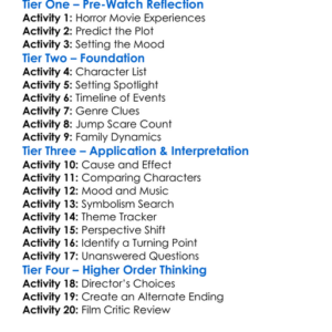 Insidious Chapter 3 2015 Worksheet Activity Booklet