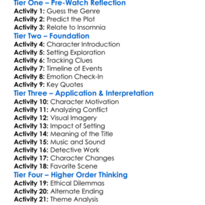 Insomnia 2002 Worksheet Activity Booklet