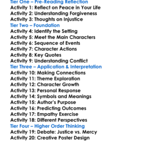 Instrument Of Thy Peace Alan Paton Worksheet Activity Booklet