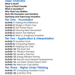 Insulation And Heat Loss Worksheet Activity Booklet