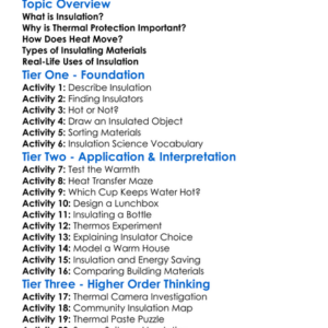 Insulation And Thermal Protection Worksheet Activity Booklet
