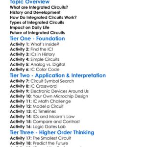 Integrated Circuits Worksheet Activity Booklet