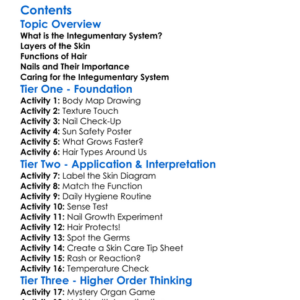 Integumentary System Skin Hair Nails Worksheet Activity Booklet